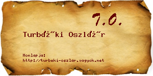 Turbéki Oszlár névjegykártya